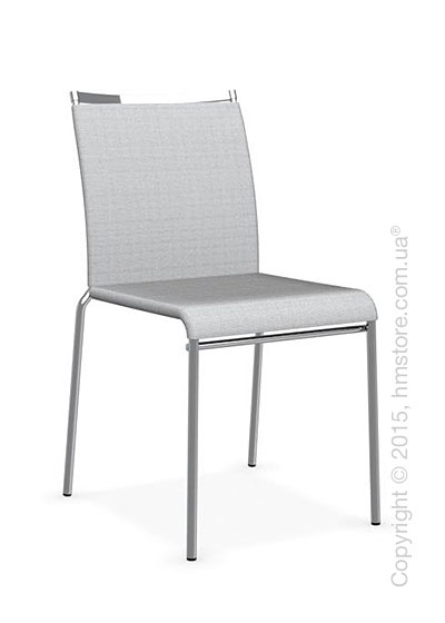 Стул Calligaris Web, Stackable metal chair, Metal chromed, Joy coating light grey and Metal chromed