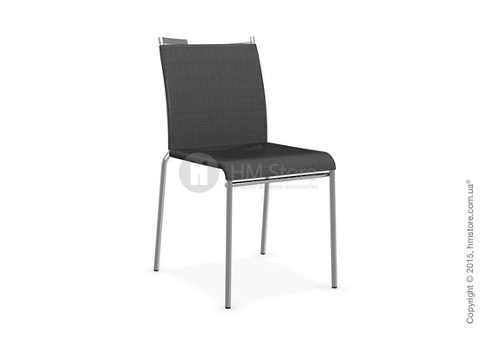 Стул Calligaris Web, Stackable metal chair, Metal chromed, Joy coating anthracite grey and Metal chromed