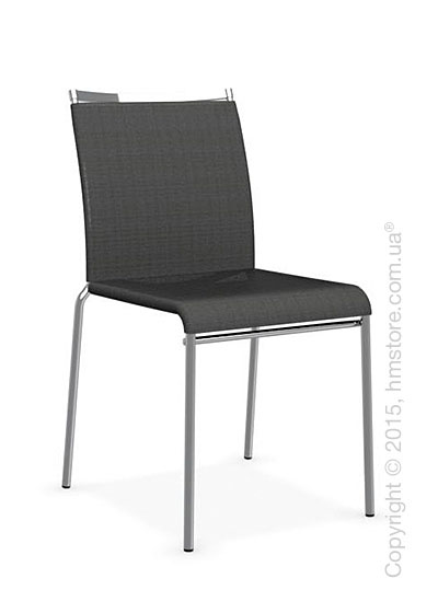 Стул Calligaris Web, Stackable metal chair, Metal chromed, Joy coating anthracite grey and Metal chromed