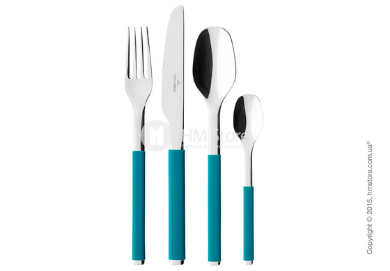 Набор столовых приборов Villeroy & Boch коллекция S+ на 6 персон, 24 предмета, Petrol