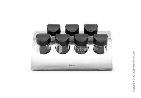 Набор емкостей для специй Brabantia Herb Rack with 7 Jars, Matt Steel