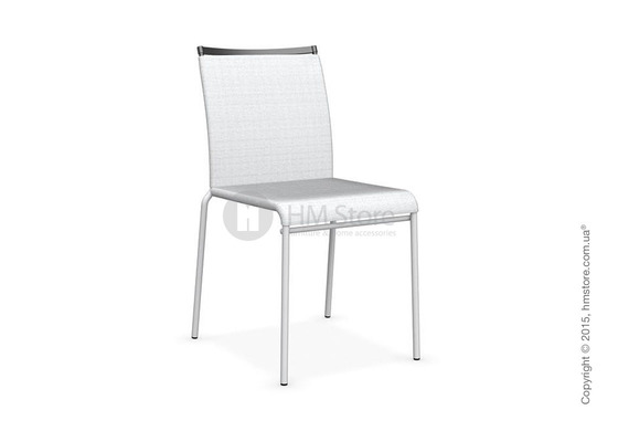 Стул Calligaris Web, Stackable metal chair,  Metal matt optic white, Joy coating optic white and Metal matt black