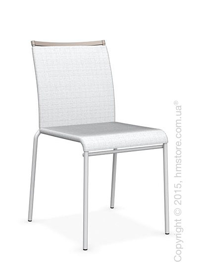 Стул Calligaris Web, Stackable metal chair,  Metal matt optic white, Joy coating optic white and Metal matt taupe