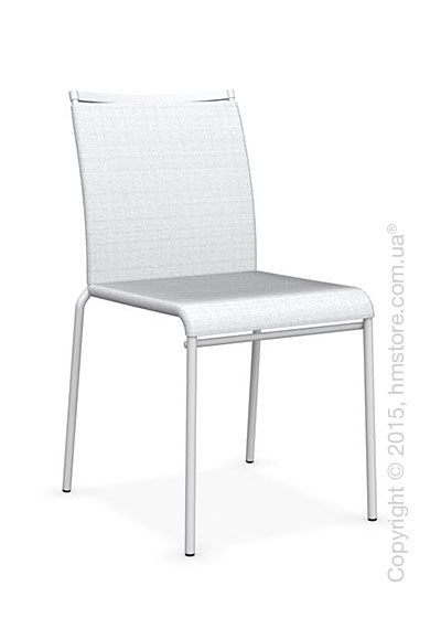 Стул Calligaris Web, Stackable metal chair,  Metal matt optic white, Joy coating optic white and Metal matt optic white