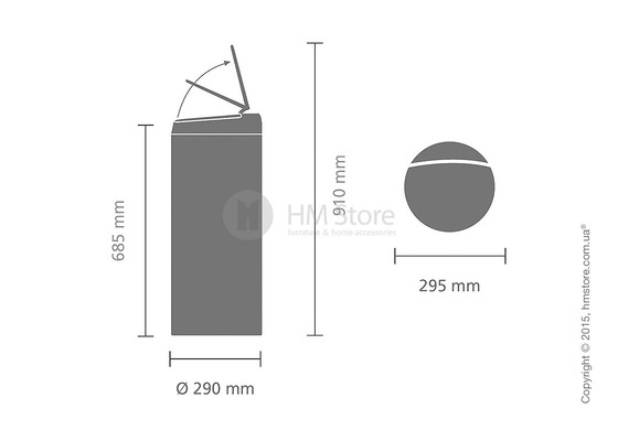 Ведро для мусора Brabantia FlipBIn 30 л, Matt Steel Fingerprint Proof