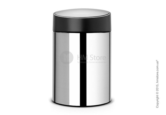 Ведро для мусора Brabantia Slide Bin 5 л, Brilliant Steel with Black Plastic Lid Ведро для мусора Brabantia Slide Bin 5 л, Brilliant Steel with Black Plastic Lid