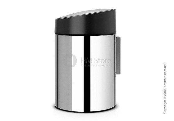 Ведро для мусора Brabantia Slide Bin 5 л, Brilliant Steel with Black Plastic Lid Ведро для мусора Brabantia Slide Bin 5 л, Brilliant Steel with Black Plastic Lid