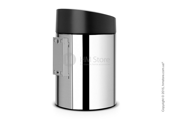 Ведро для мусора Brabantia Slide Bin 5 л, Brilliant Steel with Black Plastic Lid Ведро для мусора Brabantia Slide Bin 5 л, Brilliant Steel with Black Plastic Lid