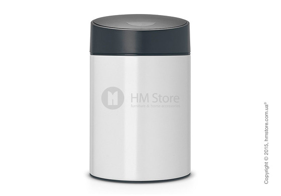 Ведро для мусора Brabantia Slide Bin 5 л, White with Grey Plastic Lid