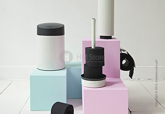 Ведро для мусора Brabantia Slide Bin 5 л, White with Grey Plastic Lid