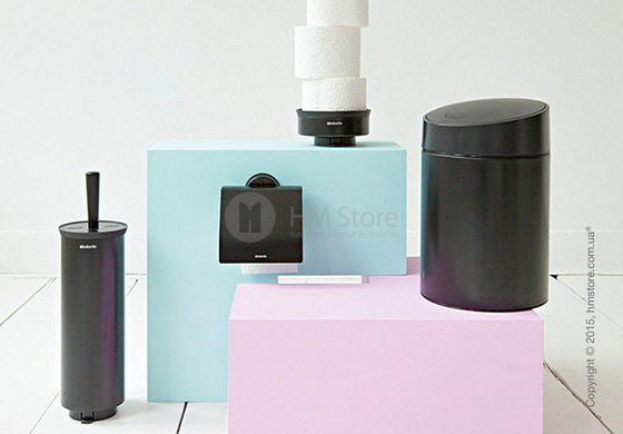 Ведро для мусора Brabantia Slide Bin 5 л, Black with Black Plastic Lid