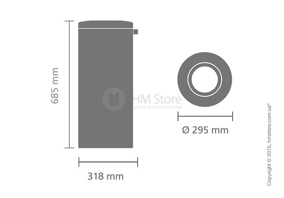 Ведро для мусора Brabantia Flame Guard 30 л, Matt Steel Ведро для мусора Brabantia Flame Guard 30 л, Matt Steel
