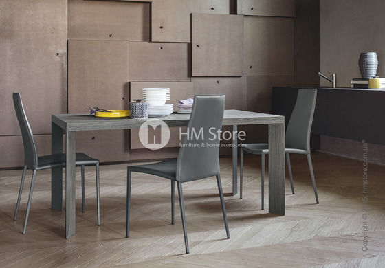 Стол Calligaris Lam, Wood and metal table, Veneer smoke and Metal matt black
