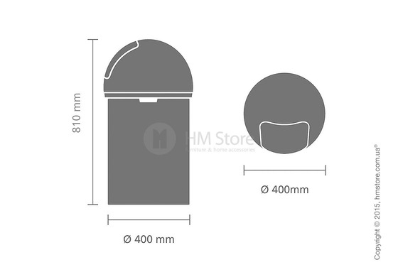 Ведро для мусора Brabantia Push Bin 60 л, Mineral Mint