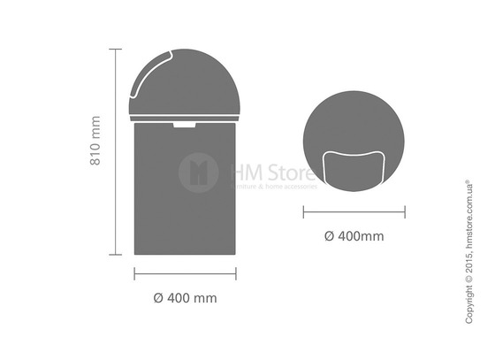 Ведро для мусора Brabantia Push Bin 60 л, Mineral Pink