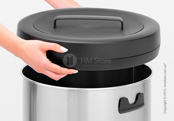Ведро для мусора Brabantia Big Bin 60 л, Matt Steel Fingerprint Proof and Black