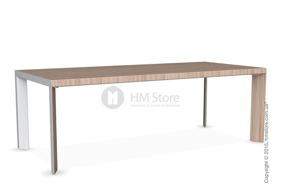 Стол Calligaris Lam, Wood and metal table, Veneer natural and Metal matt optic white