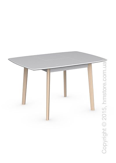 Стол Calligaris Cream Table, Square wooden extending table, Lacquered matt optic white and Solid wood bleached beechwood