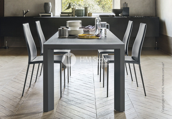 Стол Calligaris Lam, Wood and metal table, Veneer grey and Metal matt grey