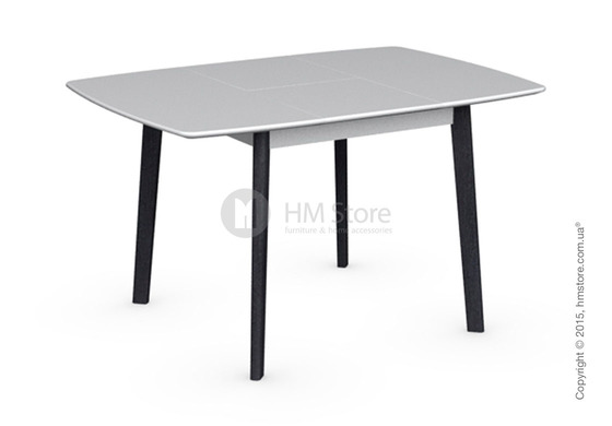 Стол Calligaris Cream Table, Square wooden extending table, Lacquered matt optic white and Solid wood graphite beech stained