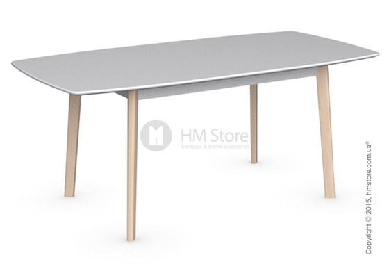 Стол Calligaris Cream Table, Rectangular wood extending table, Lacquered matt optic white and Solid wood bleached beechwood