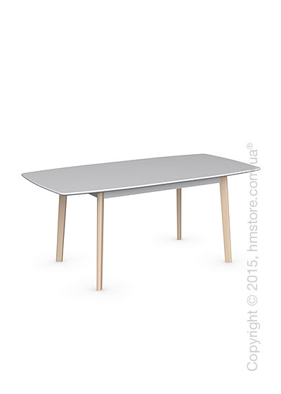Стол Calligaris Cream Table, Rectangular wood extending table, Lacquered matt optic white and Solid wood bleached beechwood