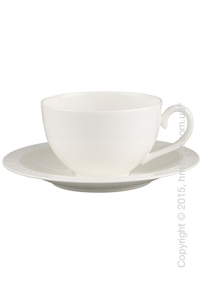 Чашка с блюдцем Villeroy & Boch коллекция White Pearl 400 мл, 2 предмета