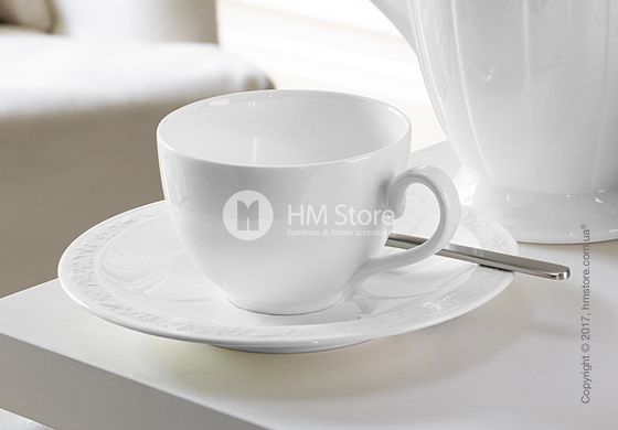 Чашка с блюдцем Villeroy & Boch коллекция White Pearl 200 мл, 2 предмета