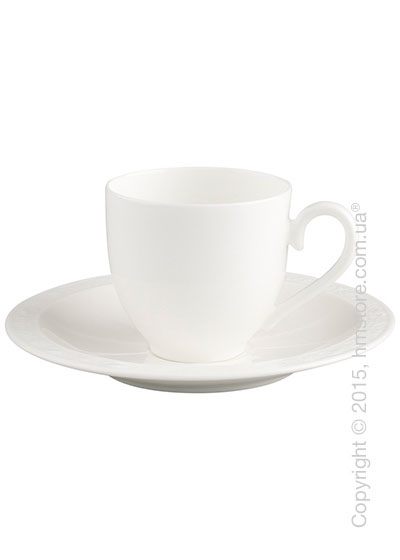 Чашка с блюдцем Villeroy & Boch коллекция White Pearl 100 мл, 2 предмета