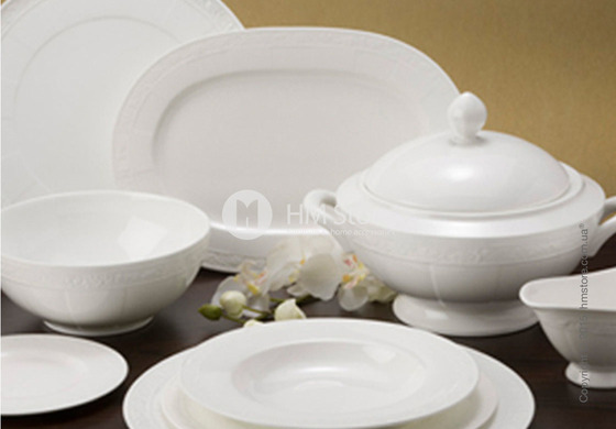 Набор фарфоровой посуды Villeroy & Boch коллекция White Pearl на 6 персон, 50 предметов