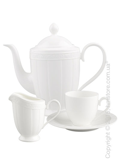 Кофейный сервиз Villeroy & Boch коллекция White Pearl на 6 персон, 15 предметов