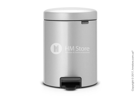 Ведро для мусора Brabantia Pedal Bin NewIcon 5 л, Metallic Grey