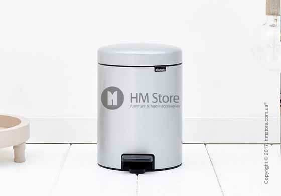 Ведро для мусора Brabantia Pedal Bin NewIcon 5 л, Metallic Grey