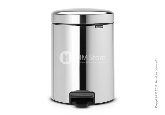 Ведро для мусора Brabantia Pedal Bin NewIcon 5 л, Blilliant Steel
