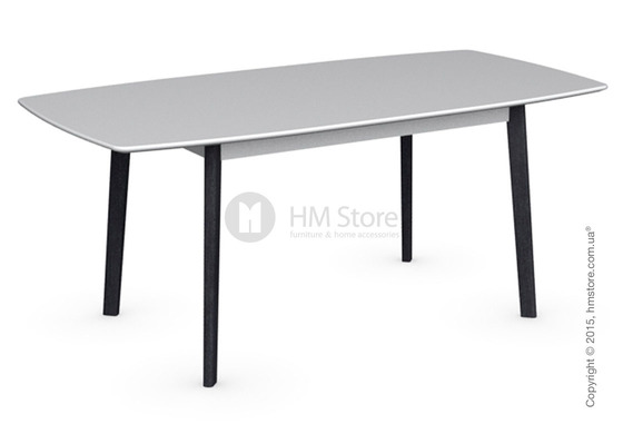 Стол Calligaris Cream Table, Rectangular wood extending table, Lacquered matt optic white and Solid wood graphite beech stained