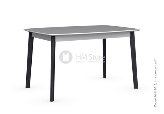 Стол Calligaris Cream Table, Rectangular wood extending table, Lacquered matt optic white and Solid wood graphite beech stained