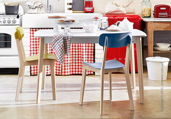 Стол Calligaris Cream Table, Rectangular wood extending table, Lacquered matt optic white and Solid wood graphite beech stained