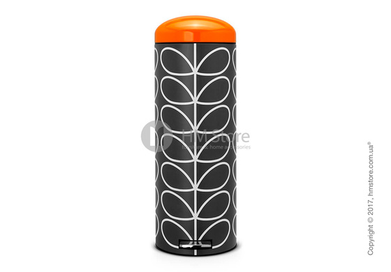 Ведро для мусора Brabantia Retro Pedal Bin 20 л, Orla Kiely Charcoal