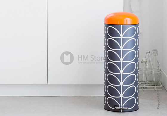 Ведро для мусора Brabantia Retro Pedal Bin 20 л, Orla Kiely Charcoal Ведро для мусора Brabantia Retro Pedal Bin 20 л, Orla Kiely Charcoal