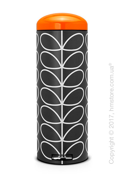 Ведро для мусора Brabantia Retro Pedal Bin 20 л, Orla Kiely Charcoal