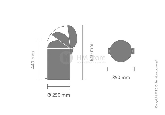 Ведро для мусора Brabantia Retro Pedal Bin 12 л, Mineral Pink