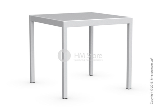 Стол Calligaris Happy, Glass and metal extending table, Frosted tempered glass extrawhite and Aluminium matt optic white