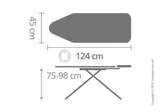 Гладильная доска Brabantia Solid Steam Unit Holder, Metallic Grey and Pink Santini Гладильная доска Brabantia Solid Steam Unit Holder, Metallic Grey and Pink Santini