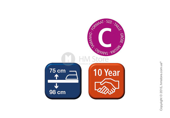 Гладильная доска Brabantia PerfectFlow Solid Steam Unit Holder, Metallic Grey and Bubbles