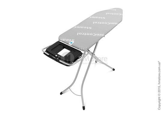 Гладильная доска Brabantia AquaBowl and Foldable Steam Unit Holder, Metallic Grey and Steam Control