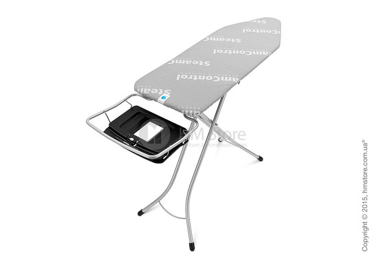 Гладильная доска Brabantia AquaBowl and Foldable Steam Unit Holder, Metallic Grey and Steam Control