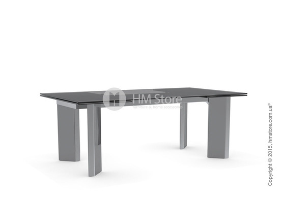 Стол Calligaris Tower, Glass and metal extending table, Frosted tempered glass smoked grey and Metal chromed Стол Calligaris Tower, Glass and metal extending table, Frosted tempered glass smoked grey and Metal chromed