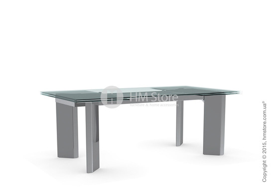 Стол Calligaris Tower, Glass and metal extending table, Tempered glass transparent and Metal chromed Стол Calligaris Tower, Glass and metal extending table, Tempered glass transparent and Metal chromed