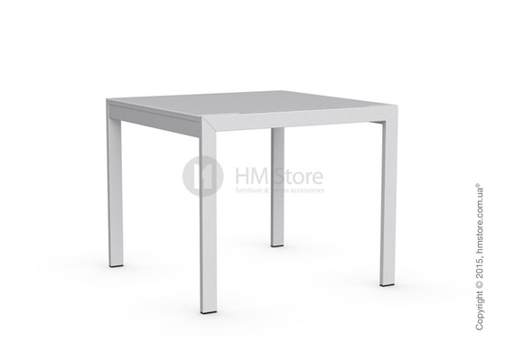 Стол Calligaris Key, Square extending table, Frosted tempered glass extrawhite and Metal matt optic white