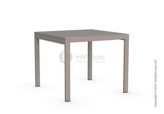 Стол Calligaris Key, Square extending table, Frosted tempered glass taupe and Metal matt taupe